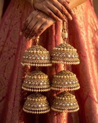 Antique Gold Polki Style Bridal Kalire | Tanniskka Bridal