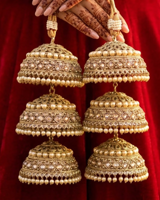 Antique Gold Polki Style Bridal Kalire | Tanniskka Bridal