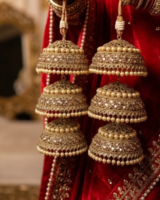 Antique Gold Polki Style Bridal Kalire | Tanniskka Bridal