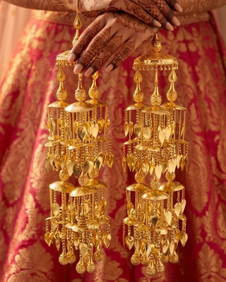 Punjabi Pipal Patti Golden Kaleerein | Tanniskka Bridal
