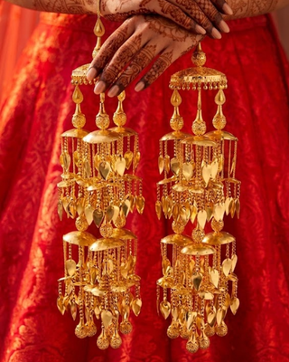 Punjabi Pipal Patti Golden Kaleerein | Tanniskka Bridal