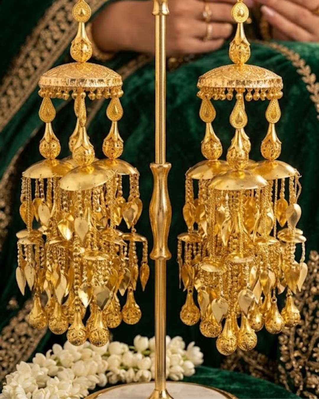 Traditional Gold Leaf Cascade Bridal Kalire | Tanniskka Bridal