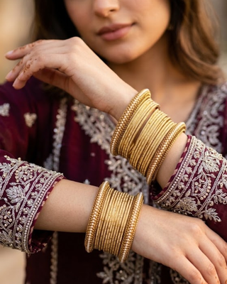 Exquisite Bangle Set - Wear as Small Bangles Stack on Both Hands or 1 Large Stack on 1 Hand (Size 2.8)