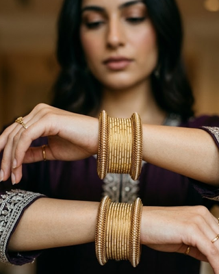 Exquisite Bangle Set - Wear as Small Bangles Stack on Both Hands or 1 Large Stack on 1 Hand (Size 2.8)