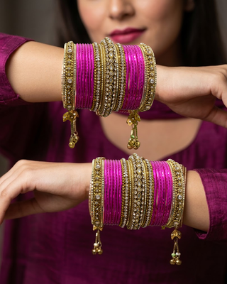 Exquisite Bangle Set - Bangles Stack for Both Hands (Size 2.8)
