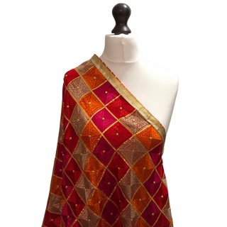 The Patiala Bagh Phulkari Dupatta - Punjabi Phulkari Dupatta