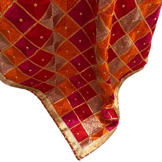 The Patiala Bagh Phulkari Dupatta - Punjabi Phulkari Dupatta