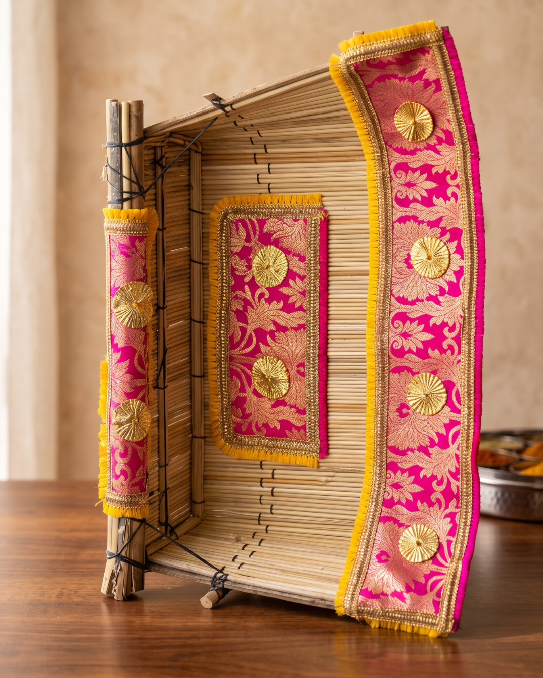 Traditional Handcrafted Punjabi Jaggo Chaj - Phulkari Embroidered Wedding Decor (Chaj Only)