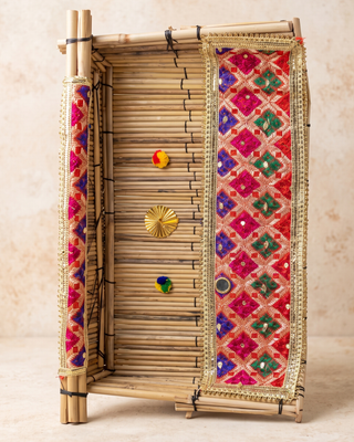 Traditional Handcrafted Punjabi Jaggo Chaj - Phulkari Embroidered Wedding Decor (Chaj Only)