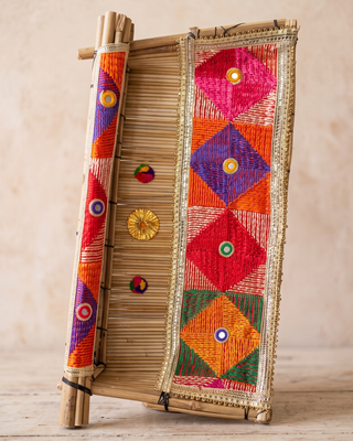 Traditional Handcrafted Punjabi Jaggo Chaj - Phulkari Embroidered Wedding Decor (Chaj Only)
