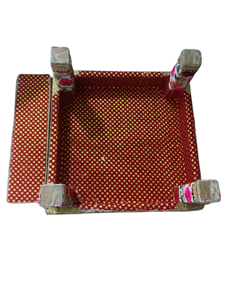 Handcrafted Embroidered Punjabi Mayian Set - Matching Stool (Peera) & Foot Board (Fatti) for Wedding Ceremonies