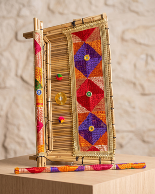 Traditional Handcrafted Punjabi Jaggo Chaj - Multi Embroidered Wedding Decor (Chaj & Stick)