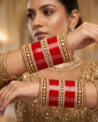 Red Bridal Choora / Bangles Set (2.6-2.8)