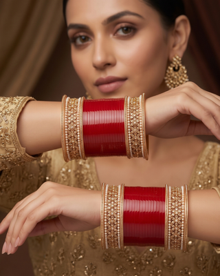 Red Bridal Choora / Bangles Set (2.6-2.8)