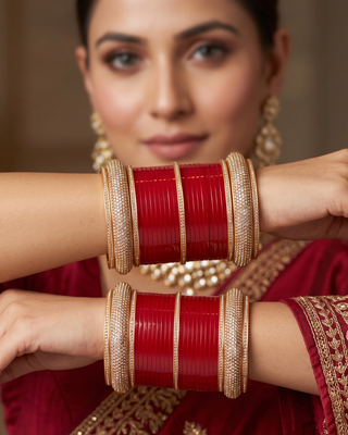 Red Bridal Choora / Bangles Set (2.4-2.6)