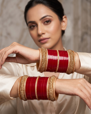 Red Bridal Choora / Bangles Set (2.4-2.6)