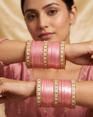 Pink Bridal Choora / Bangles Set (2.4-2.6)