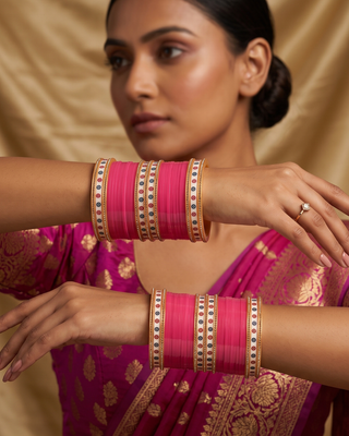 Pink Bridal Choora / Bangles Set (2.4-2.6)
