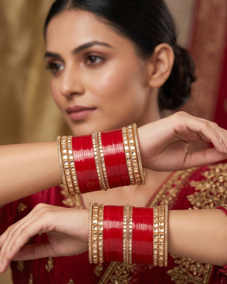 Red Bridal Choora / Bangles Set (2.4-2.6)