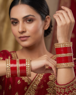 Red Bridal Choora / Bangles Set (2.4-2.6)