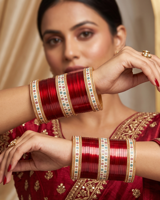 Red Bridal Choora / Bangles Set (2.4-2.6)