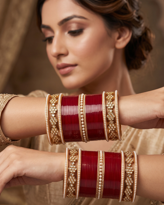 Red Bridal Choora / Bangles Set (2.4-2.6)