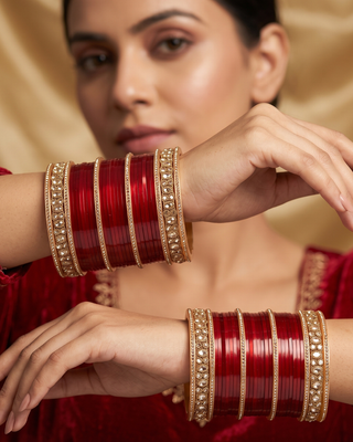 Red Bridal Choora / Bangles Set (2.4-2.6)