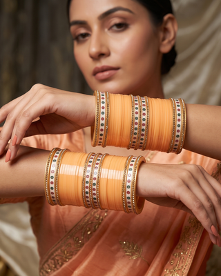 Peachy Bridal Choora / Bangles Set (2.4-2.6)