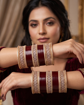 Rose Gold Bridal Choora / Bangles Set (2.6-2.8)