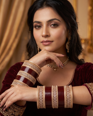 Rose Gold Bridal Choora / Bangles Set (2.6-2.8)