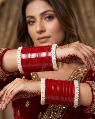 KATRINA KAIF Red Bridal Choora / Bangles Set - Design 2 (2.6-2.8)