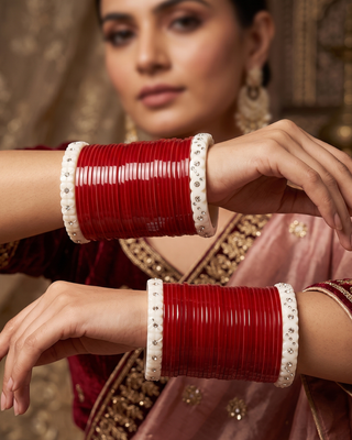 KATRINA KAIF Red Bridal Choora / Bangles Set - Design 2 (2.6-2.8)