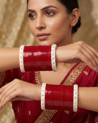 KATRINA KAIF Red Bridal Choora / Bangles Set - Design 2 (2.6-2.8)