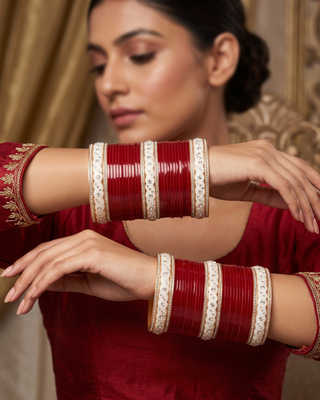 KATRINA KAIF Red Bridal Choora / Bangles Set - Design 1 (2.6-2.8)