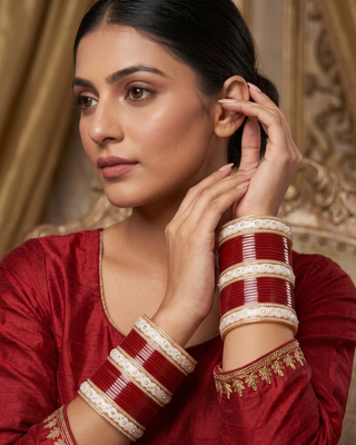KATRINA KAIF Red Bridal Choora / Bangles Set - Design 1 (2.6-2.8)