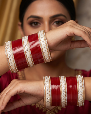 KATRINA KAIF Red Bridal Choora / Bangles Set - Design 1 (2.6-2.8)