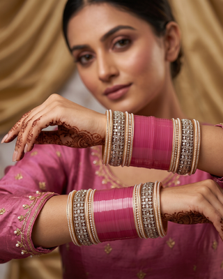 Pink Bridal Choora / Bangles Set (2.6-2.8)