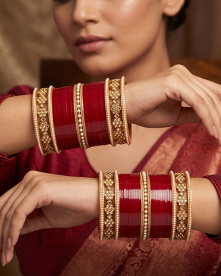 Red Bridal Choora / Bangles Set (2.4-2.6)