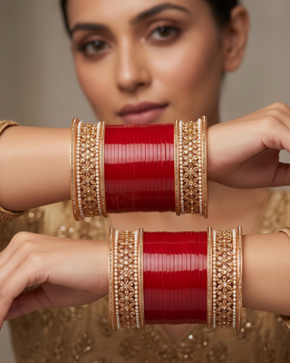 Red Bridal Choora / Bangles Set (2.6-2.8)