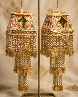 Novelty Heritage Meenakari Doli & Hathi Motif Pearl Kalire | Tanniskka Bridal