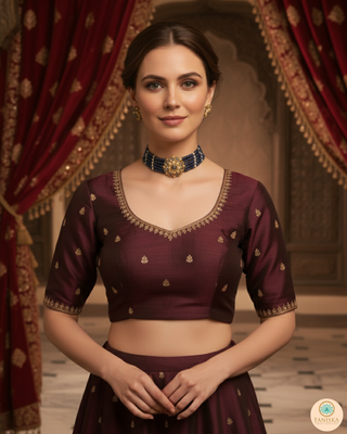 Luxury grey beaded Kundan choker necklace set with matching earrings, elegant statement jewelry for South Asian bridal weddings and receptions.