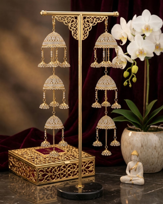 3-Tier AD Waterfall Jhumka Kalire for Brides | Tanniskka Bridal