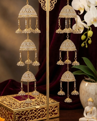 3-Tier AD Waterfall Jhumka Kalire for Brides | Tanniskka Bridal