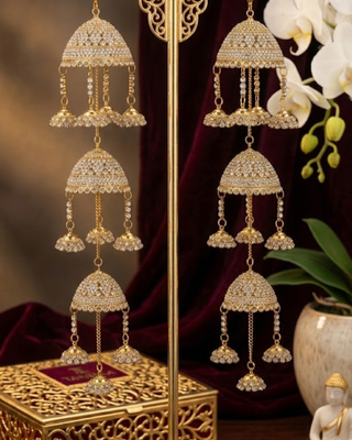 3-Tier AD Waterfall Jhumka Kalire for Brides | Tanniskka Bridal