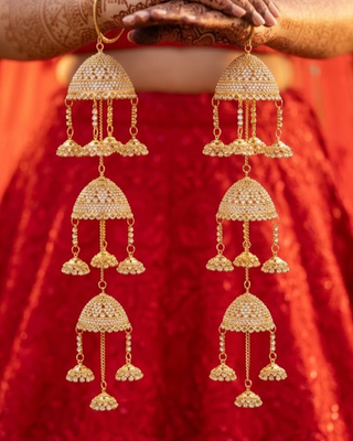 3-Tier AD Waterfall Jhumka Kalire for Brides | Tanniskka Bridal