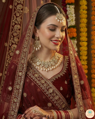 Luxury golden glass work Kundan bridal necklace set with matching earrings and headpiece, exquisite statement jewelry for South Asian weddings and nikah ceremonies.
