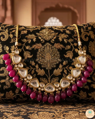 MEEREN Kundan Choker Necklace Set (Ruby) - Necklace Set
