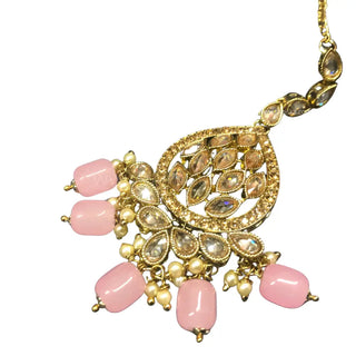 MISHKA Double Choker Necklace Set - Baby Pink - Necklace Set