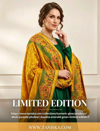 The Sunehri Dholi Bridal Phulkari Dupatta