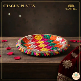 Small Phulkari Colourful Plate - Decorative Plates